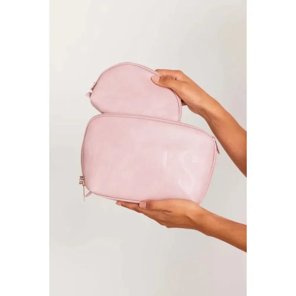 ONE DAY SALE!! NWT Beis Cosmetic Pouch Set in atlas pink